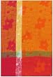 100% Cotton Jacquard Retro Floral Orange and Yellow Dishtowel 18" X 28" Set / 6