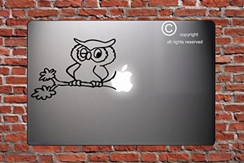 OWL-Vinyl Decal Sticker Skin Laptop Cover For Apple Macbook Pro Mac 13 inch-Black