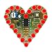 IS Icstation Heart Shape LED Flashing Lights Kit Electronics Soldering Practice Set (Red)
