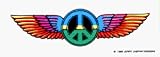 Peace Sign with Wings on Clear Background - Small Sticker / Decal
