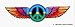 Peace Sign with Wings on Clear Background - Small Sticker / Decal