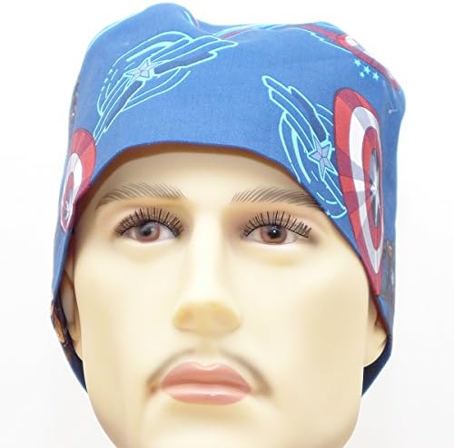 Men's Scrub Hat Cap, Handmade in USA, Captain America