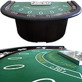 IMAGE OF Trademark Poker Deluxe Blackjack Table with Pedestal Legs Metal Locking Tray
