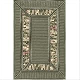 Rain or Shine Rainforest Sage / Moss Green Border-in-Border Indoor / Outdoor Rug Size: Square 9' x 9'