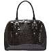 Brown Crocodile Print Computer Handbag