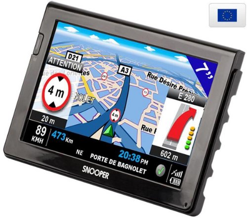 SNOOPER Navigationssystem Truckmate PL7000 - Europa + Doppelstecker für Zigarettenanzünder Display 7