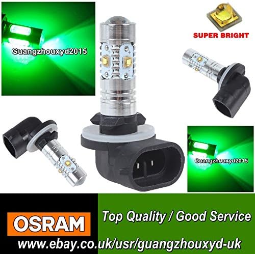 2 X Tuoyong White Red Blue Green Amber T881/H27W/2 25W 360¡ãLed Car Fog Driving Lamp light Super Bright,Green