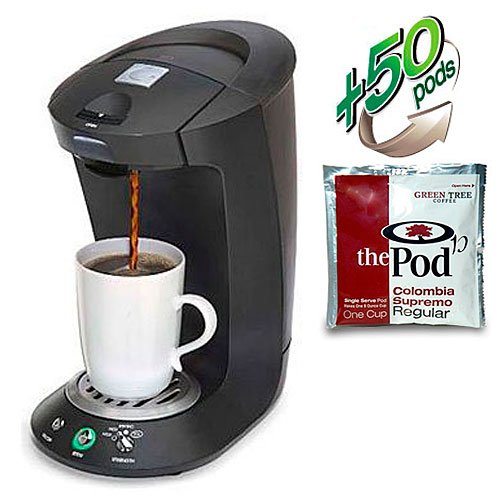 Grindmaster GPOD PrecisionBrewTM Single Cup Coffee / Tea Brewing System (includes 50 Colombia Supremo Pods)