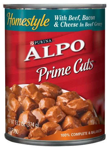 Alpo Dog Food, Prime Cuts with Beef, Bacon & Cheese, 13.2 oz (Pack of 24)