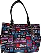 Women's Kathy Van Zeeland Purse Handbag Tote Word Up Black Multi
