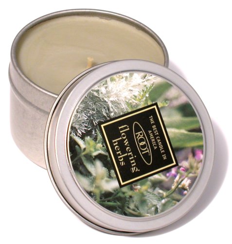 Root Travel Candle, Flowering Herbs Fragrance, 4-Ounce Tin (Pack of 6) by Root