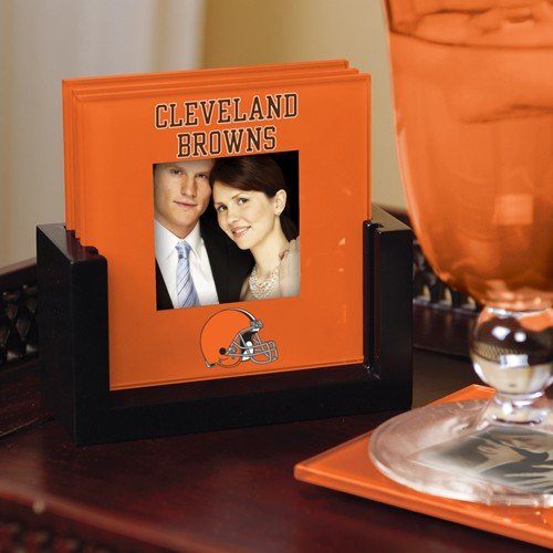 Cleveland Browns Orange 4-Pack Photo Coaster Set