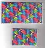 Checkbook Cover Debit Set Made with Autism Awareness Puzzle Pieces Fabric