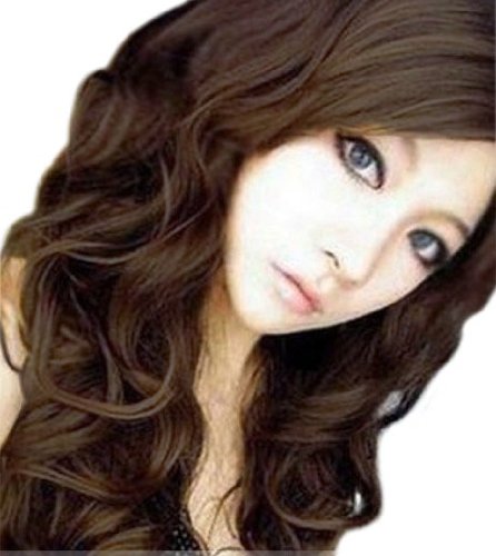 Cool2day Sexy Women's Long Curly Wig+wig Cap (Model: Jf010360) (Dark Brown)
