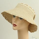 Striped Roll Straw Visor - Natural