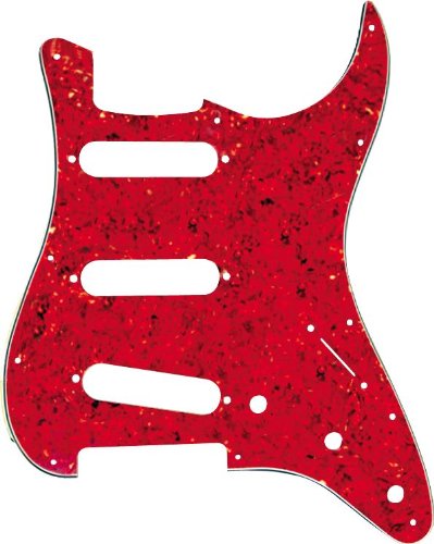 Musician's Gear 3 Single-Coil Pearloid Pickguard Red