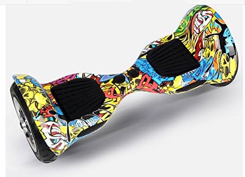 SJF BRAND Street Edition Larger 10 Inch Air Tires Outdoor Electric Scooter Hoverboard Hawk Rider (yellow multi)