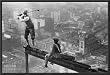 Golf on Girder Tee Time Black and White Poster Dry Mounted Wood Framed, 24x36..