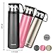 HappyGo Stainless Steel Vacuum Insulated Travel Mug Water Bottle Beverage Flask Coffee Thermos No BPA Leak Proof for Hot and Cold Drink 16oz Pink