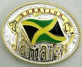 Jamaica Flag Western Bobbylon Belt Buckle Jamaican