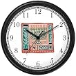 Menorah No.1 Judaica Jewish Theme Wall Clock by WatchBuddy Timepieces (Black Frame)