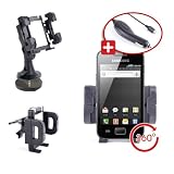 DURAGADGET Support Voiture Multifonction 3 en 1 pour Samsung Galaxy Ace S5830 - Support grille d'aération, pare-brise et tableau de bord + chargeur allume-cigare BONUS - Garantie à vie