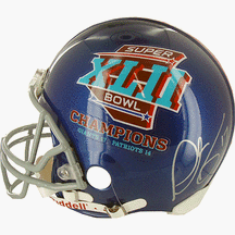 Buy Plaxico Burress Autographed Super Bowl XLII Champions Authentic Full Size Football Helmet by Steiner Sports Memorabilia