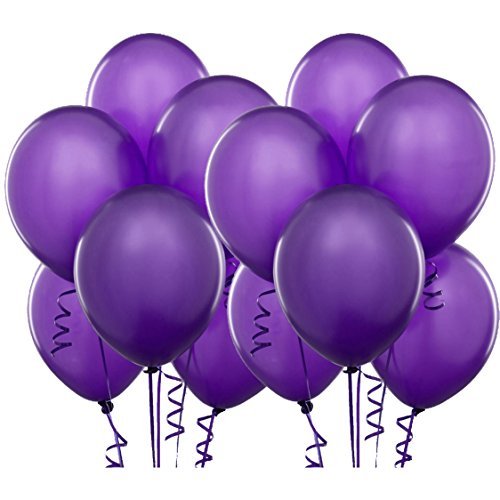 Syeer 100 pcs Balloons 10 Inch Thick Latex Kids  Party Balloons Purple