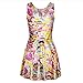 Ninimour Digital Print Rockability Scoop Skater Dress Clubwear