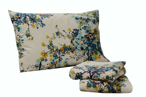 Tribeca Living Casablanca Floral Printed Deep Pocket Sheet Set, California King