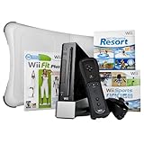 Nintendo Wii Console - Black - and Wii Fit Plus with Balance Board Bundle(N ....