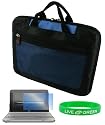 Samsung N120-12GW 10.1-Inch Lightweight Checkpoint Friendly Netbook Bag + Screen Protector - Blue Black