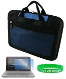 51s62JazHSL. SL160  Acer Aspire One AOA110 1588 8.9 Inch Lightweight Checkpoint Friendly Netbook Bag + Screen Protector   Blue Black