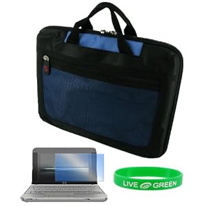 Acer Aspire One AOD150-1165 10.1-Inch Lightweight Checkpoint Friendly Netbook Bag + Screen Protector - Blue Black