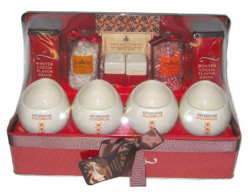 Max Brenner's Holiday Hot Cocoa Hug Mug Drinking Set Gift Basket