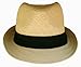 Red Jays Co. Natural Tan Straw Fedora Hat with Black Band