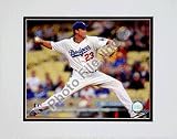 Derek Lowe 2008 Pitching Action Double Matted 8O x 10O Photograph (Unframed)