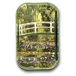 Water Lilies and Japanese Bridge - Rectangle Glass Paperweight (2-1/2" x 4" x 1")