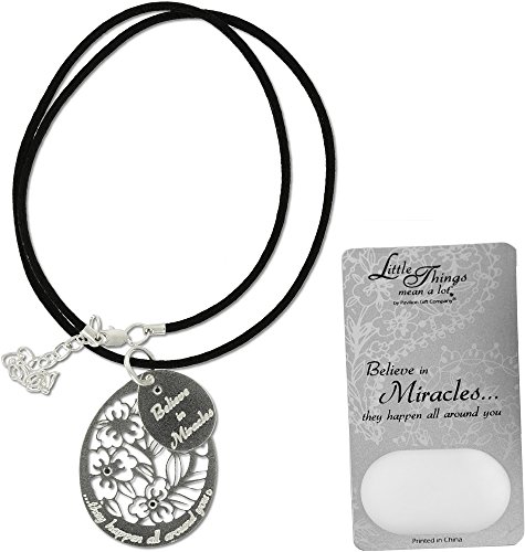 Little Things Mean A Lot Miracles Necklace, Includes 1-1/2-Inch Silver Plated Oval Pendant