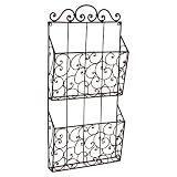 Wrought Iron Metal Double Wall Magazine Rack