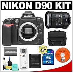 Nikon D90 Digital SLR Camera Body + Nikon 18-200mm VR II Lens + 16GB Card + Nikon EN-EL3e Battery + Case + Accessory Kit