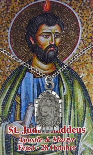 St. Jude Thaddeus Medal Pendant Necklaces an Prayer Card