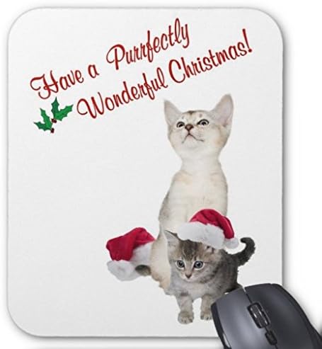 Rectangle Gaming Mousepad Kitten Wishes For A Purrfectly Wonderful Christmas Mouse Pad