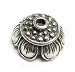 2 pcs Bali .925 Sterling Silver Round Flower Dot Bead Cap Cover 9.5mm / Findings / Antique