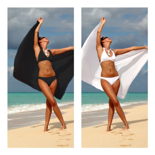 1 World Sarong Women's Fringeless Swimsuit Cover-up