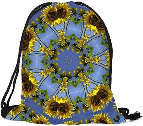 Travel Drawstring Backpack Sky Kaleidoscope Pattern Design Sports Portable Sackpack