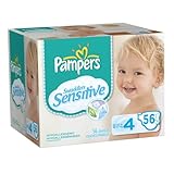 Pampers Swaddlers Sensitive Diapers, Big Pack, size 4, 22-37lbs 56 ea (Packaging may vary)