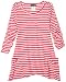 Paperdoll Girls 7-16 Stripe Tunic With Pockets,Hot Pink/White,Medium