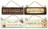 Chocolate Wall Signs Set of 4