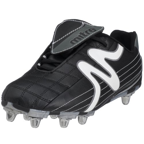 Mitre Swarm Si Bk/Wh/Ch Rugby Boots - Blk/Grey/Wht 12 UK